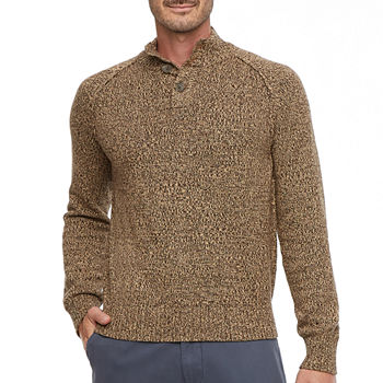 mutual weave Mens Mock Neck Long Sleeve Pullover Sweater