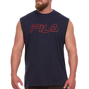 Fila Mens Round Neck Sleeveless Muscle T-Shirt Big and Tall