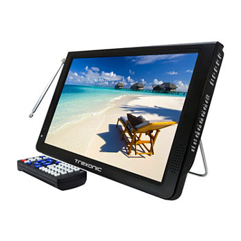 Trexonic Portable Widescreen 12" LED TV with TF Slot, USB/Micro, USB/Headphone/AV Inputs and Built-in Digital Tuner