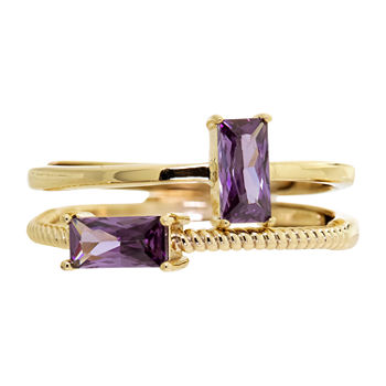 Sparkle Allure Birthstone 2-pc. Cubic Zirconia 14K Gold Over Brass Ring Sets