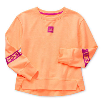 Xersion Little & Big Girls Round Neck Long Sleeve Sweatshirt