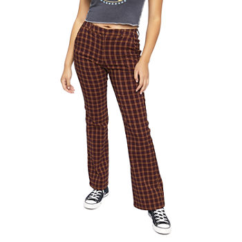 Forever 21-Juniors Cropped Plaid Flare Womens Regular Fit Ankle Pant