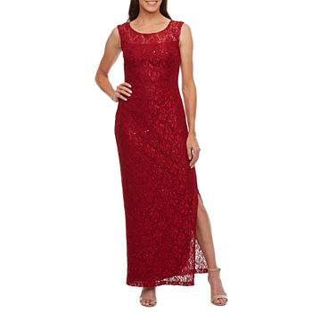 Connected Apparel Sleeveless Sequin Evening Gown