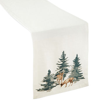 North Pole Trading Co. Enchanted Woods Deer Table Runner