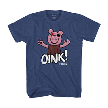 Piggy Little & Big Boys Crew Neck Roblox Short Sleeve Graphic T-Shirt