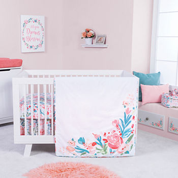 Sammy And Lou Painterly Floral 3-pc. Crib Bedding Set