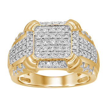 Mens 1 CT. T.W. Genuine White Diamond 10K Gold Fashion Ring