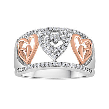 ForeverMine® 1/5 CT. T.W. Diamond Two-Tone Heart Ring