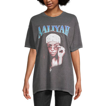 Aaliyah Juniors Womens Oversized Graphic T-Shirt