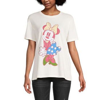 Minnie Mouse Juniors Womens Oversized Graphic T-Shirt