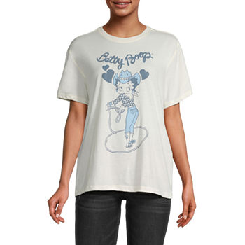 Betty Boop Juniors Womens Oversized Graphic T-Shirt