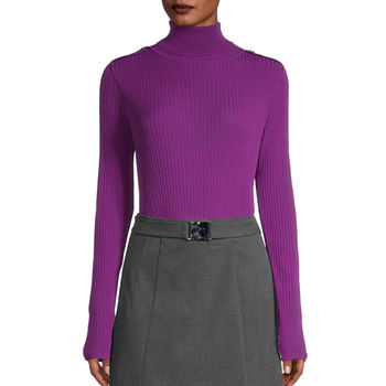 Worthington Womens High Neck Long Sleeve Pullover Sweater