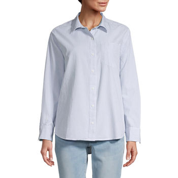 a.n.a Womens Long Sleeve Adaptive Oversized Button-Down Shirt