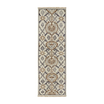 Weave And Wander Bennet Floral Hand Knotted Indoor Rectangular Runner