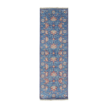 Weave And Wander Bennet Floral Hand Knotted Indoor Rectangular Runner