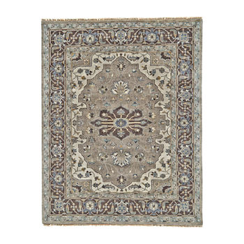 Weave And Wander Alden Floral Hand Knotted Washable Indoor Rectangle Area Rug