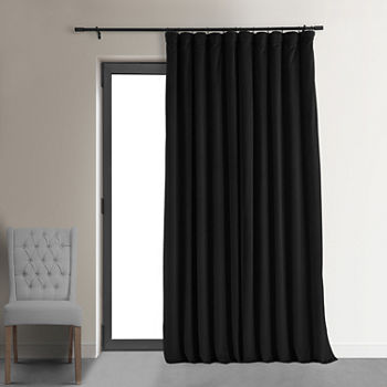 Exclusive Fabrics & Furnishing Signature Extra Wide Energy Saving Blackout Rod Pocket Back Tab Single Curtain Panel