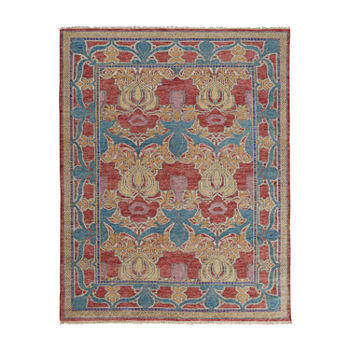 Weave And Wander Bennet Floral Hand Knotted Indoor Rectangle Area Rug