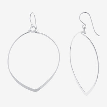 Silver Reflections Pure Silver Over Brass Oval Drop Earrings