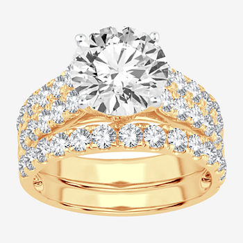Womens 5 CT. T.W. Lab Grown White Diamond 14K Gold Round Bridal Set