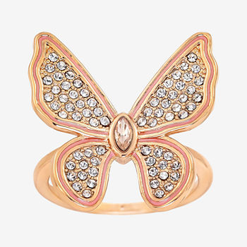Sparkle Allure Crystal 18K Rose Gold Over Brass Butterfly Band