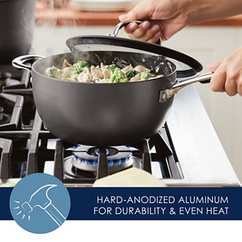 Rachael Ray Cook + Create 4.5qt. Lid And Helper Handle Aluminum Hard Anodized Non-Stick Sauce Pan