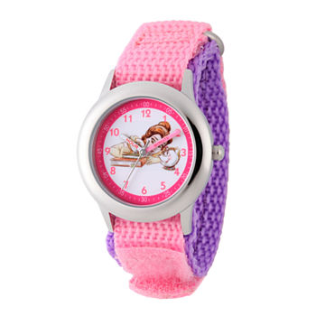 Disney Beauty and the Beast Belle Princess Girls Pink Strap Watch Wds000189