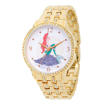 Disney Ariel Princess The Little Mermaid Womens Gold Tone Bracelet Watch Wds000232