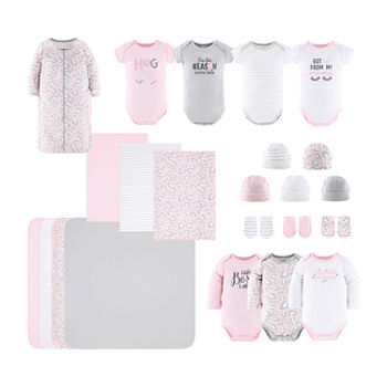The Peanutshell 23-Pc Pink Ditsy Size Newborn-3 Months Baby Girls Baby Clothing Set