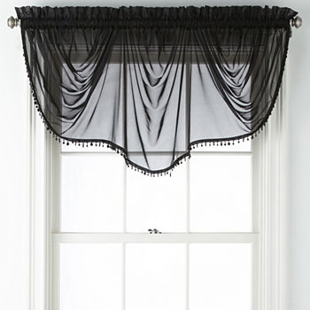 red black valance curtains
