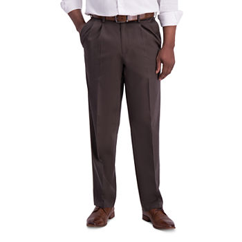 Haggar Iron Free Premium Khaki Mens Classic Fit Pleated Pant