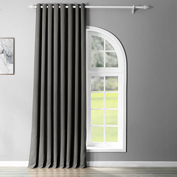 Exclusive Fabrics & Furnishing Solid Extra Wide Blackout Grommet Top Single Curtain Panel