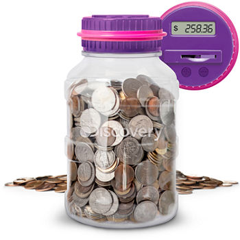 Discovery Kids Digital Coin-Counting Money Jar With LCD Screen