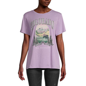 Colorado Elk Mountains Juniors Womens Oversized Graphic T-Shirt