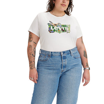 Levi's Plus Womens Round Neck Short Sleeve Graphic T-Shirt