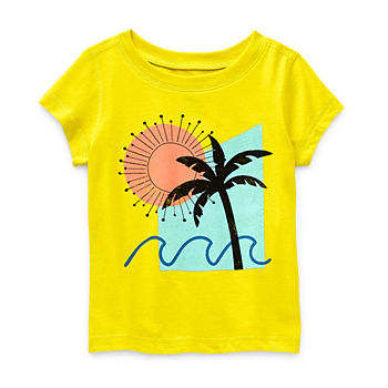 Thereabouts Toddler Girls Adaptive Round Neck Short Sleeve Graphic T-Shirt