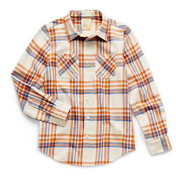 Thereabouts Little & Big Boys Long Sleeve Adaptive Flannel Shirt