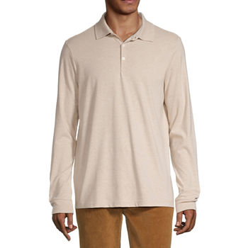 St. John's Bay Super Soft Mens Regular Fit Long Sleeve Polo Shirt