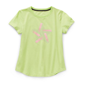 Xersion Little & Big Girls Crew Neck Short Sleeve Graphic T-Shirt