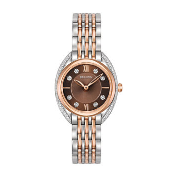 Bulova Classic Womens Two Tone Stainless Steel Bracelet Watch 98r230
