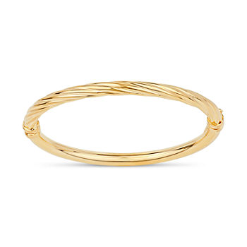 Made in Italy 18K Gold Over Silver Round Bangle Bracelet