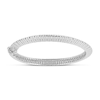 Made in Italy Sterling Silver 7.5 Inch Solid Omega Round Chain Bracelet