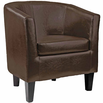 Antonio Leather Barrel Chair