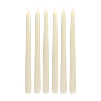 6 Pack 10" Ivory Taper Candles