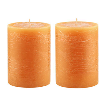 2 Pack 3X4 Pumpkin Spice Scented Pillar Candles