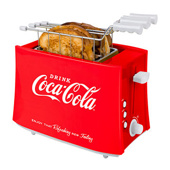 Nostalgia Coca-Cola Grilled Cheese Toaster with Easy-Clean Toaster Baskets and Adjustable Toasting Dial