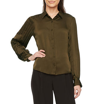 Ryegrass Womens Long Sleeve Regular Fit Button-Down Shirt