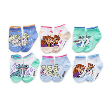 Toddler Girls 6 Pair Frozen Quarter Socks