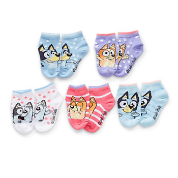 Bluey Toddler Girls 5 Pair Quarter Socks