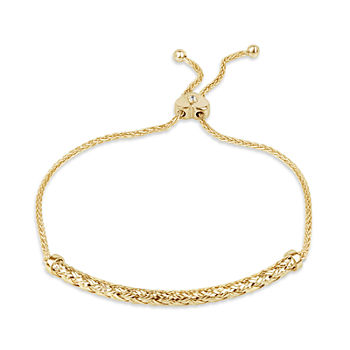 DiamonArt® Womens Cubic Zirconia 18K Gold Over Silver Bolo Bracelet
